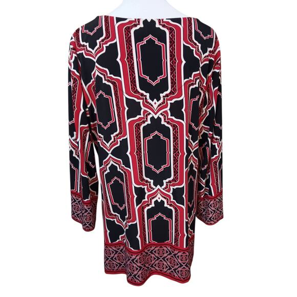 JM Collection Stretchy Long Tunic Top Blouse L Beaded Bling Career Office Travel - Picture 10 of 10